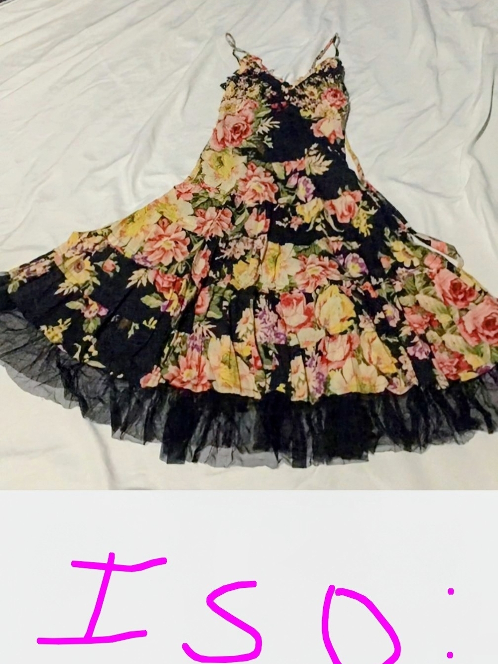 In Search Of Marshalls Connected Apparel Y2k Black Floral Rose Tier Summer Dress